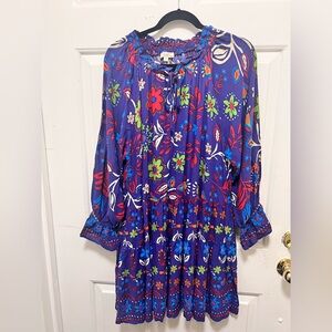 Easel Floral Boho Dress with Vibrant Colors Size S